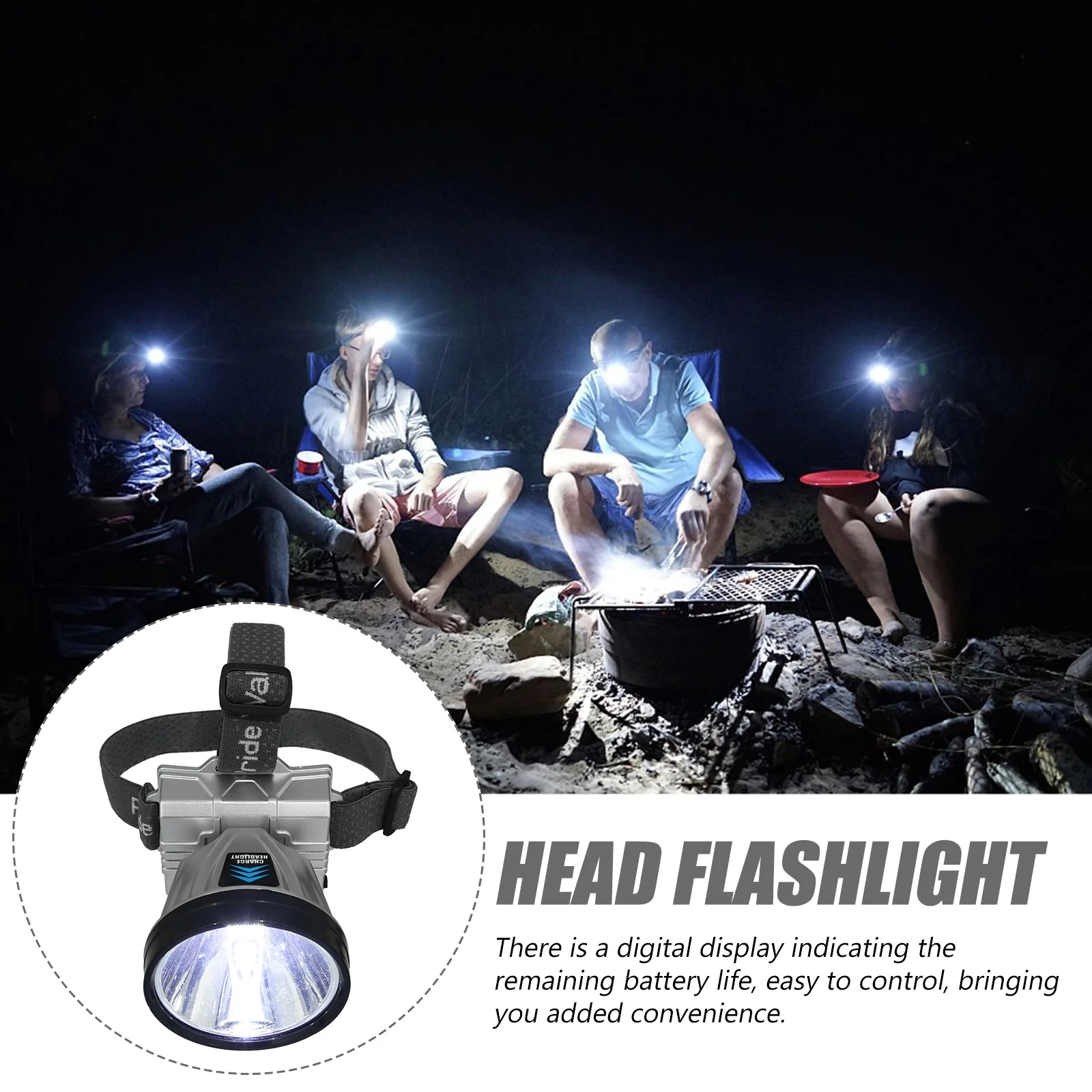 

Rechargeable Outdoor Headlamp High Power LED Forehead Flashlight Camping Hiking Spotlight Intelligent Sensor Headband Light