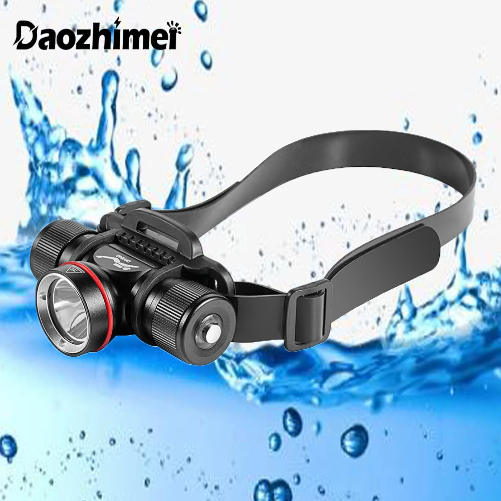 

IPX8 Waterproof LED Diving Headlamp 1000 Lumen Super Bright Rechargeable Scuba Dive Headlight L2 Underwater Swimming Torch