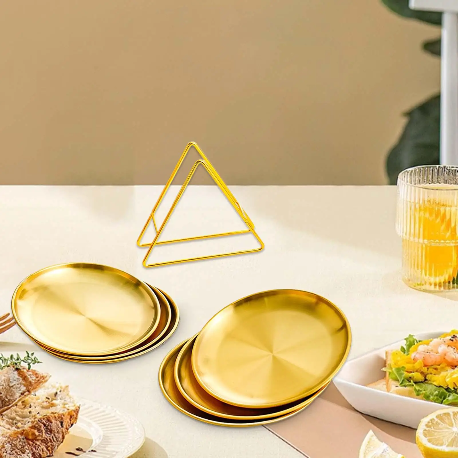 

6 шт., обеденная тарелка с держателем, Сервировочная тарелка для кемпинга