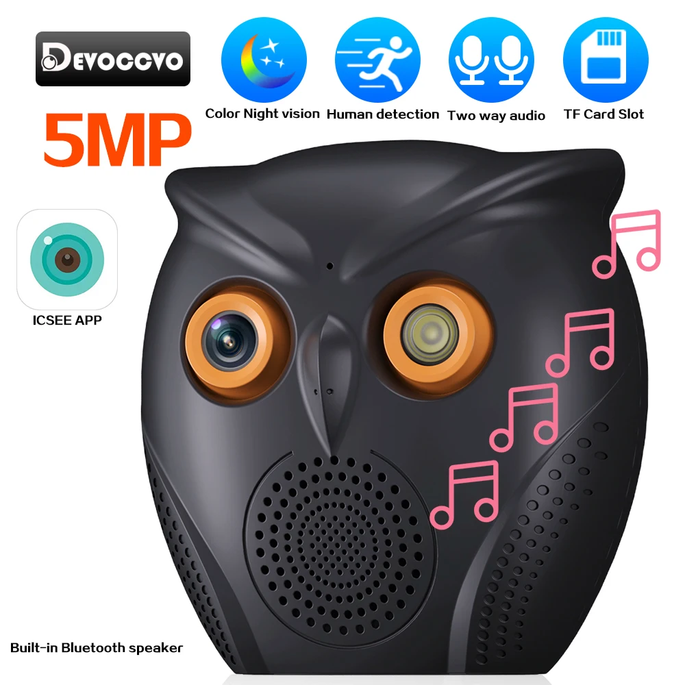 iCSee Smart Wifi Camera With Speaker Wireless CCTV Home 5MP HD Security IP Camera Indoor Human Detection Baby Monitor Owl Shape