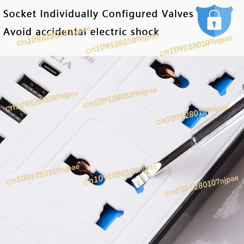 Univeras 2m EU US UK Presa multipla Presa CA Cavo di prolunga multipap Presa elettrica con adattatore di ricarica porta USB di tipo C