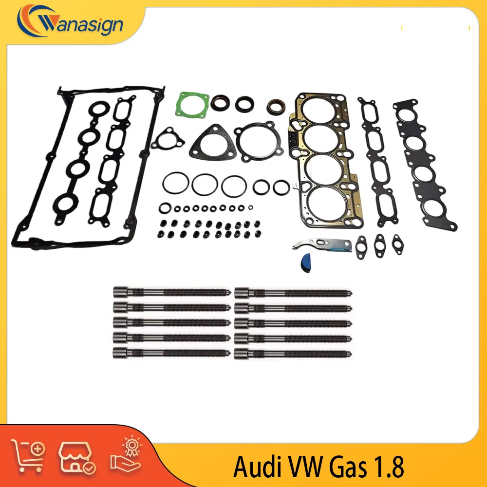 AUTO ENGINE PARTS Cylinder Head Gasket Bolts Set For AUDI SEAT VW 1.8L 1.8T L4 GAS 1.8 L T DOHC Turbocharged 1995-2014