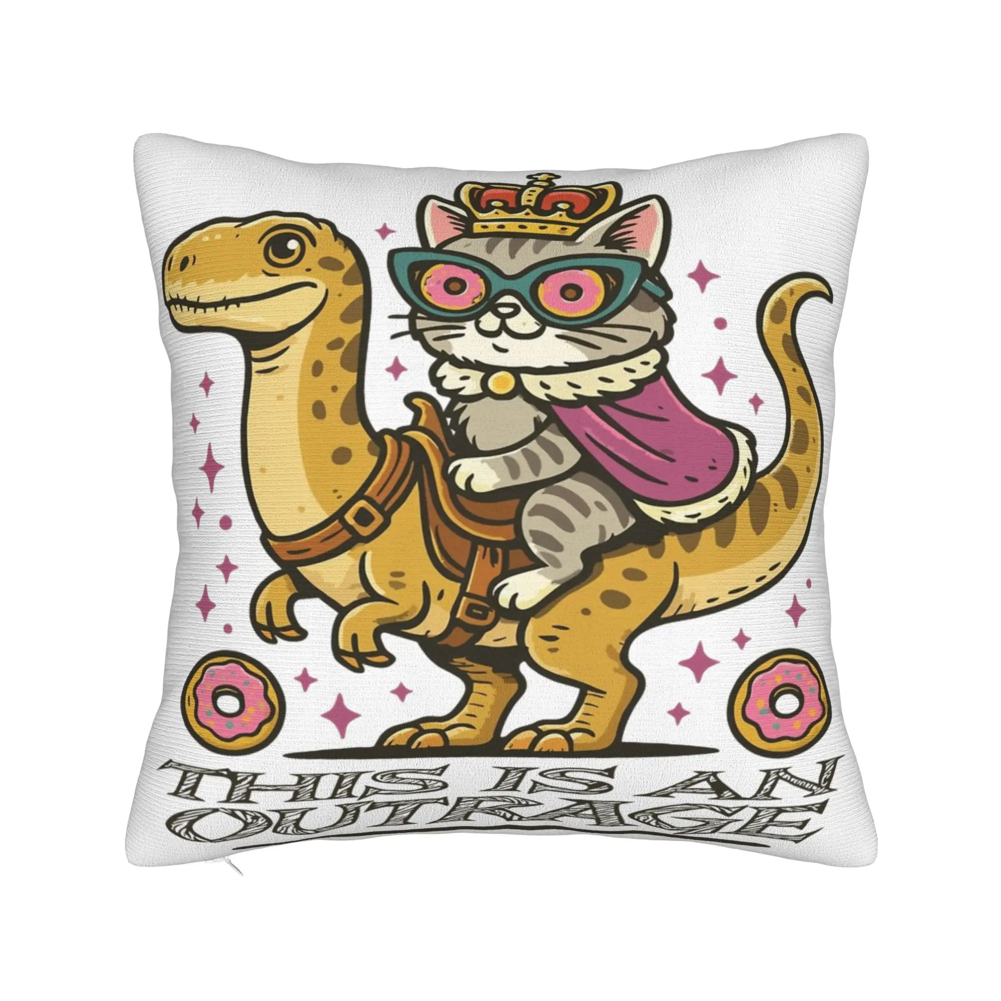 Decorative Pillowcases This Is An Outrage Princess Donut Cat  Merch Seat  Throw Pillow Case Cover Zippered Multi-Size