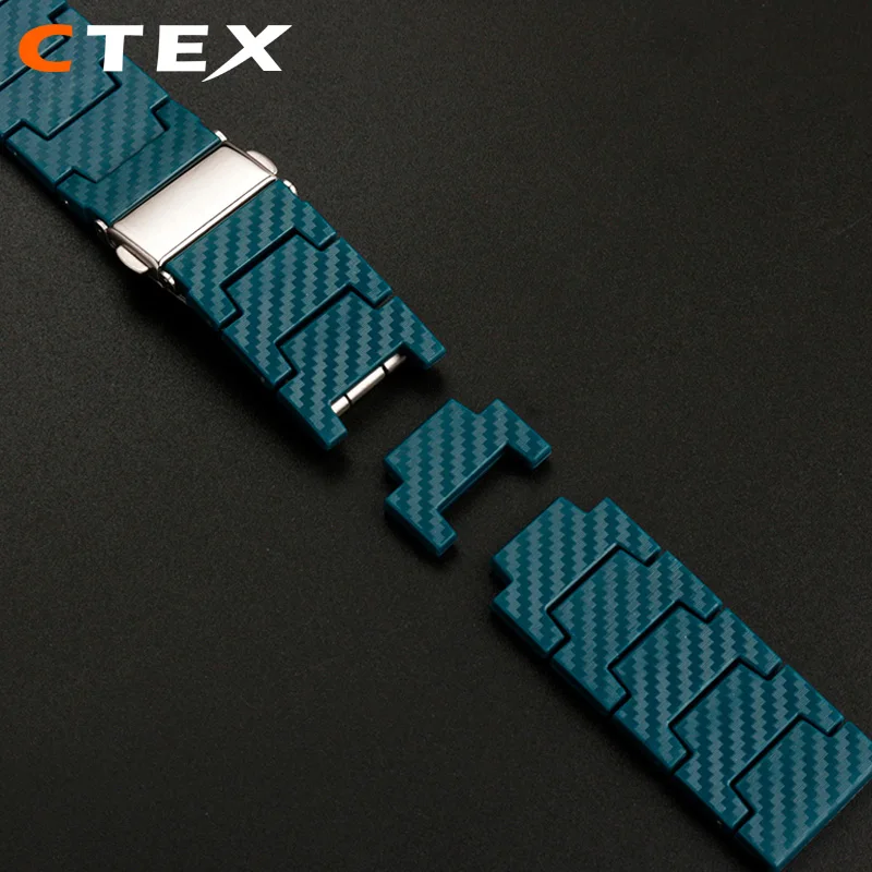 สายนาฬิกาข้อมือคาร์บอนไฟเบอร์สำหรับ Samsung Galaxy Watch 4สร้อยข้อมือคลาสสิกบนนาฬิกา Huawei GT3 GT2 amazfit GTR