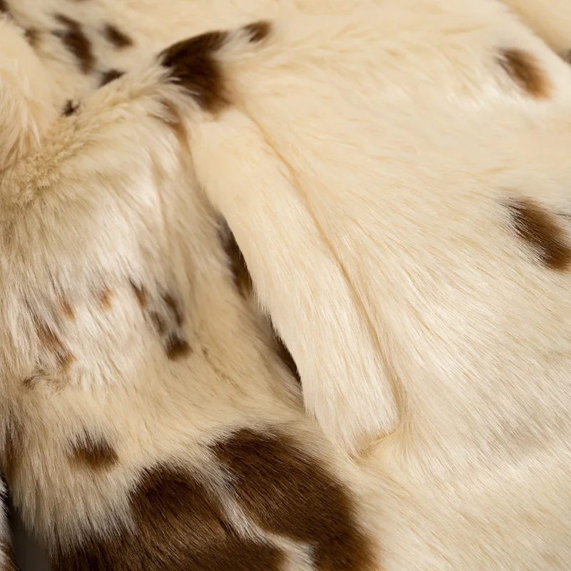 Animal Print Zipper Faux Pelz Jacke Kurze Schlanke Plüsch Mantel Winter Lange Ärmel Pelzigen Jacken frauen Zip-up revers Flauschigen Top Neue