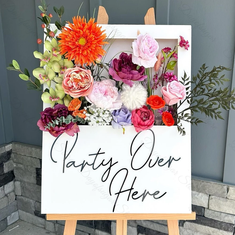 Flower Box Welcome Sign Mosaic Frame Custom Personalized Welcome Sign Flowers Box for Baby Shower Wedding Birthday Party Decor