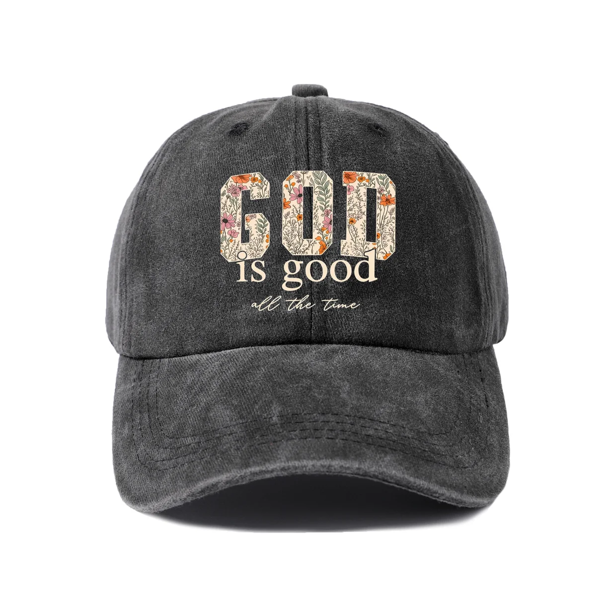 God Is Good Quote Graphic Baseball Cap, Vintage Washed Adjustable Unisex Dad Hat, Everyday Gift