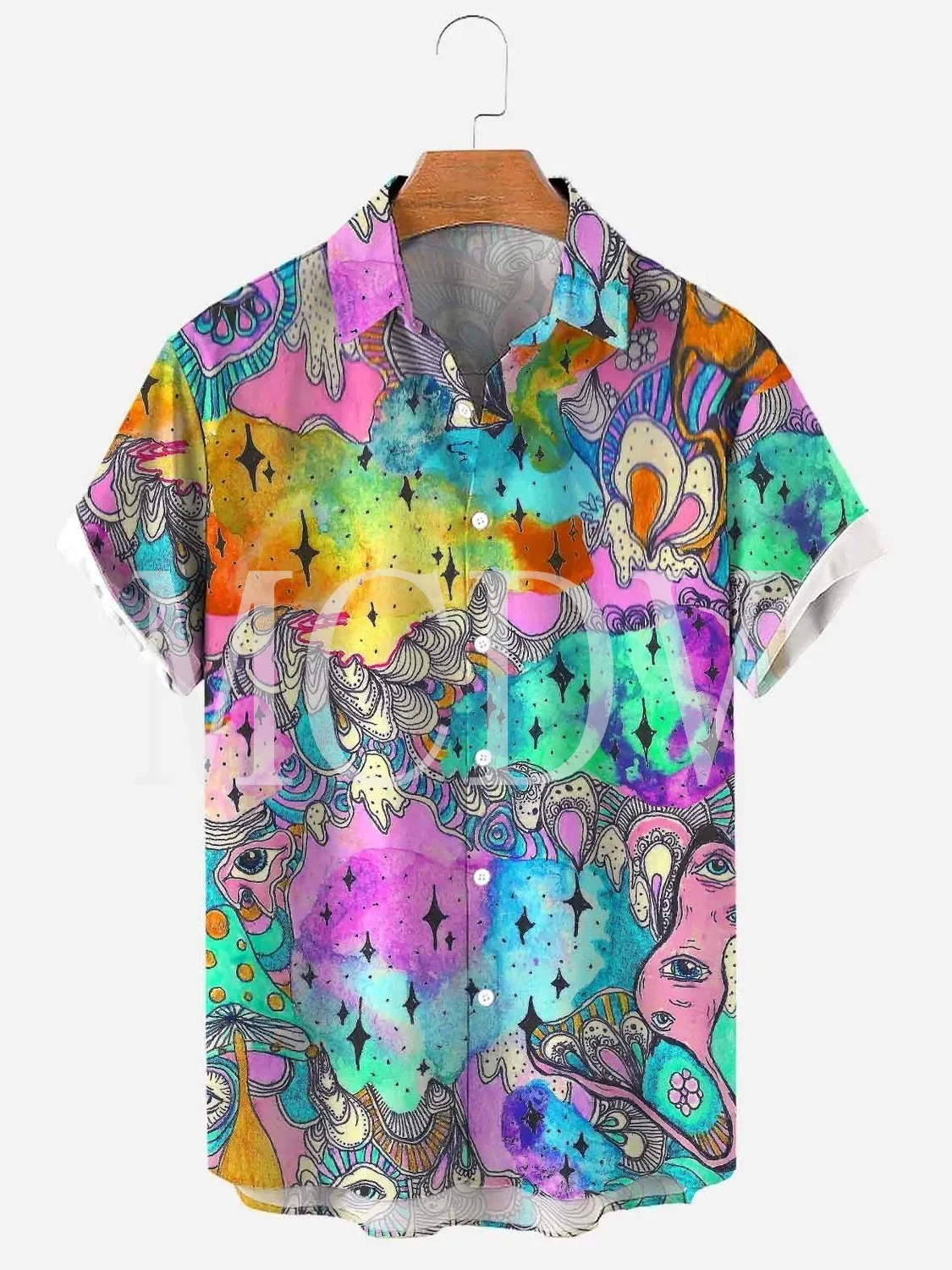 Summer Women For Mens Hawaiian Shirt Aloha Beach Retro Hippie Girl Hawaiian Short Sleeve Shirt