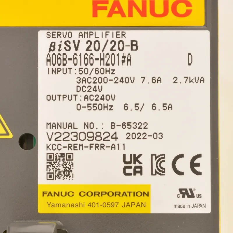 CNC Machine Fanuc Servo Drive Control A06B-6166-H201#A Model