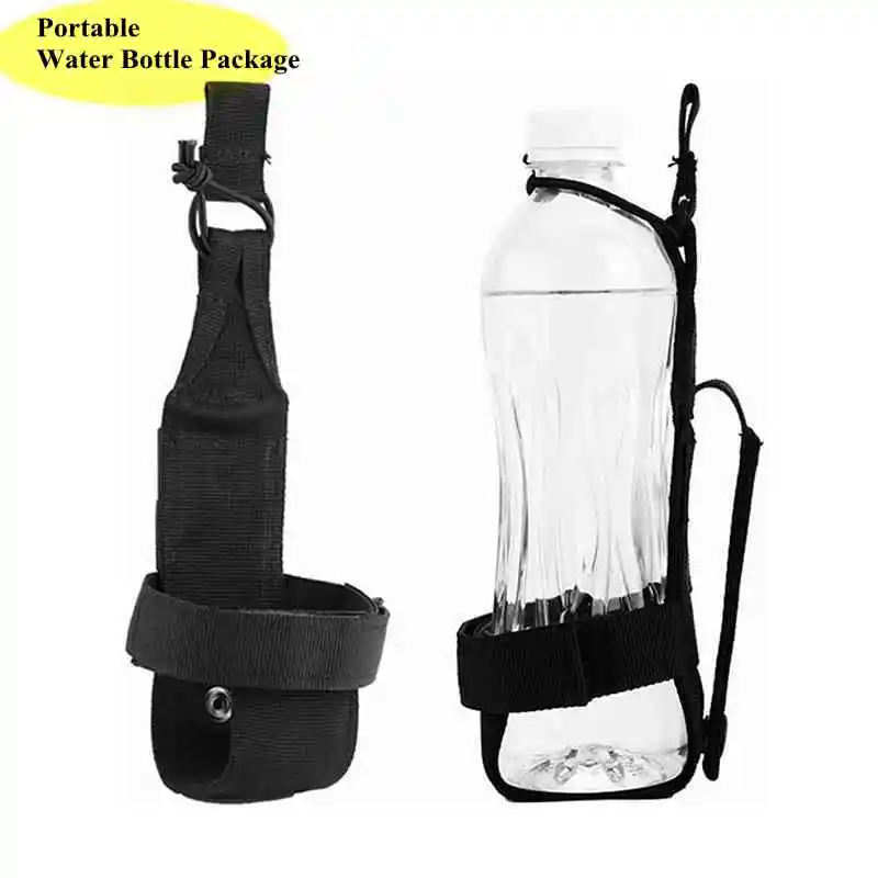 

Portable Water Bottle Pouch Nylon Molle Water Bottle Holder with Elastic Hook Loop Strap for Outdoor Walking Cycling Hiking