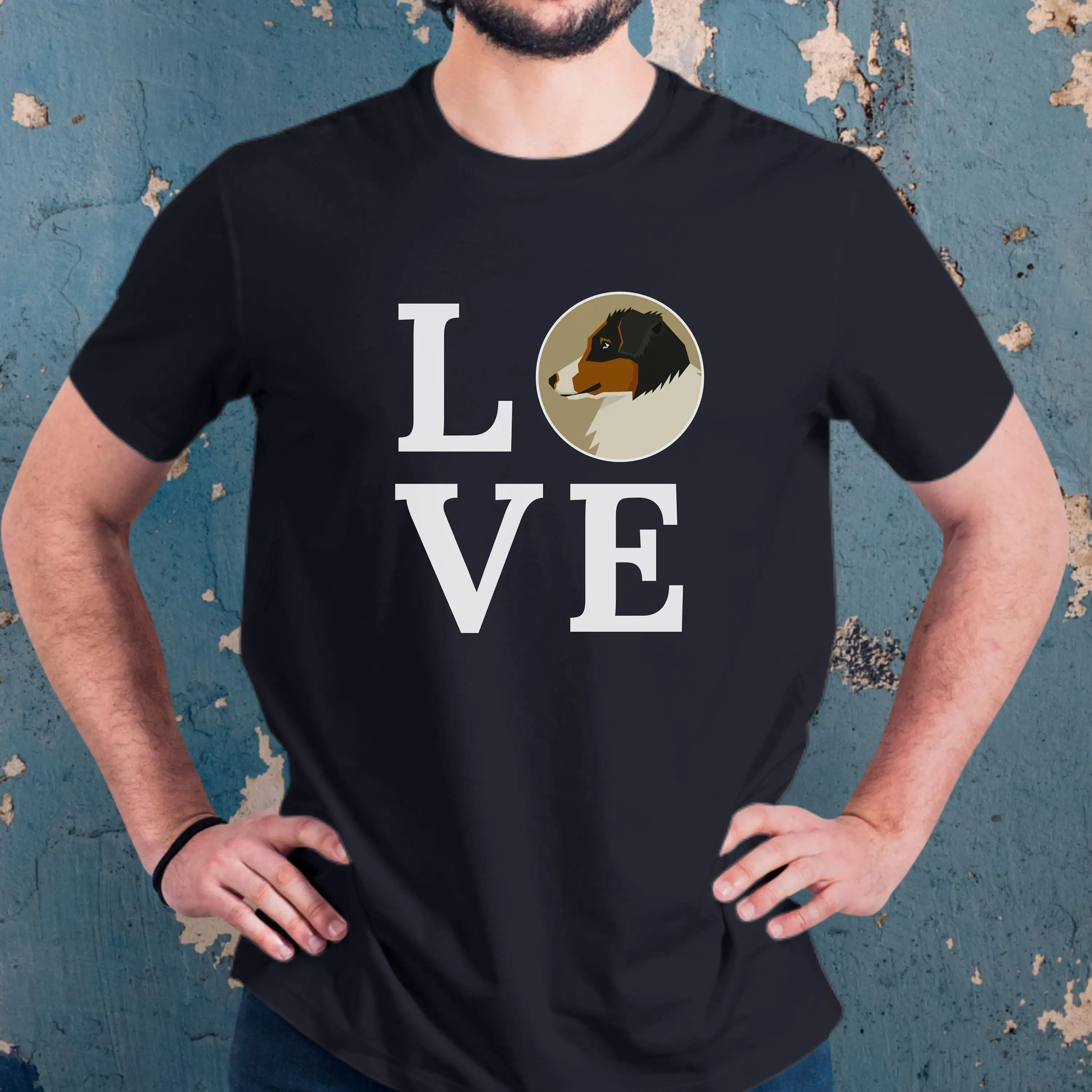 

Australian Shepherd Dad T Shirt Aussie Love Dog Mom