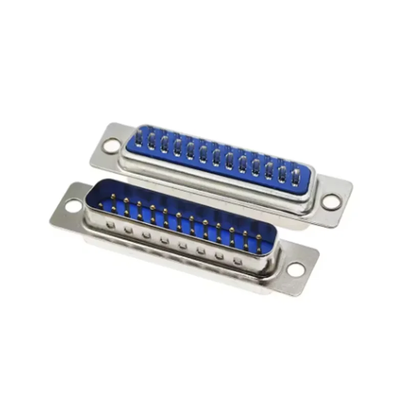 2PCS D-SUB DB25 25Pin Male Female Solder Type Connector DIP Straight Mount Serial Port Adapter 2 Rows DB25