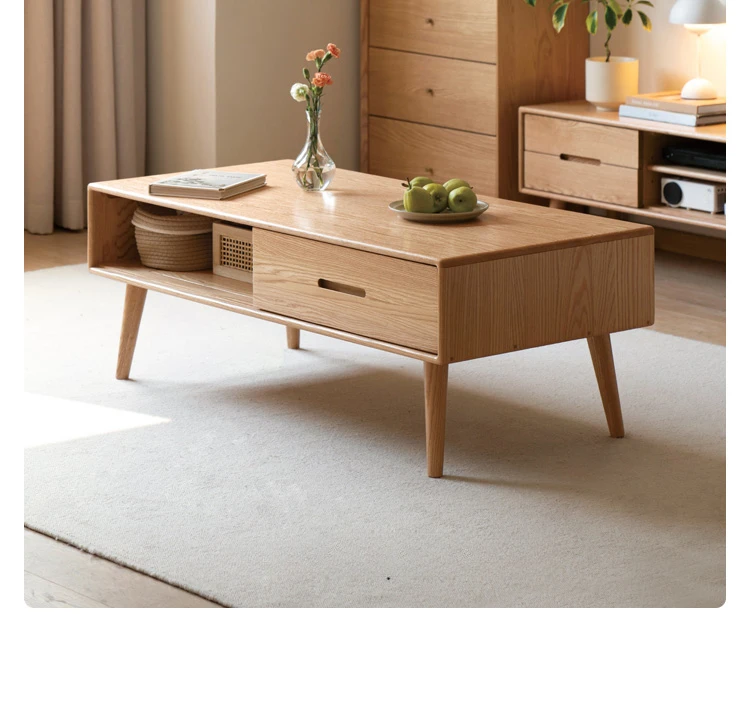 

Solid wood coffee table, simple and modern Nordic small unit tea table, living room oak small table, original wood tea