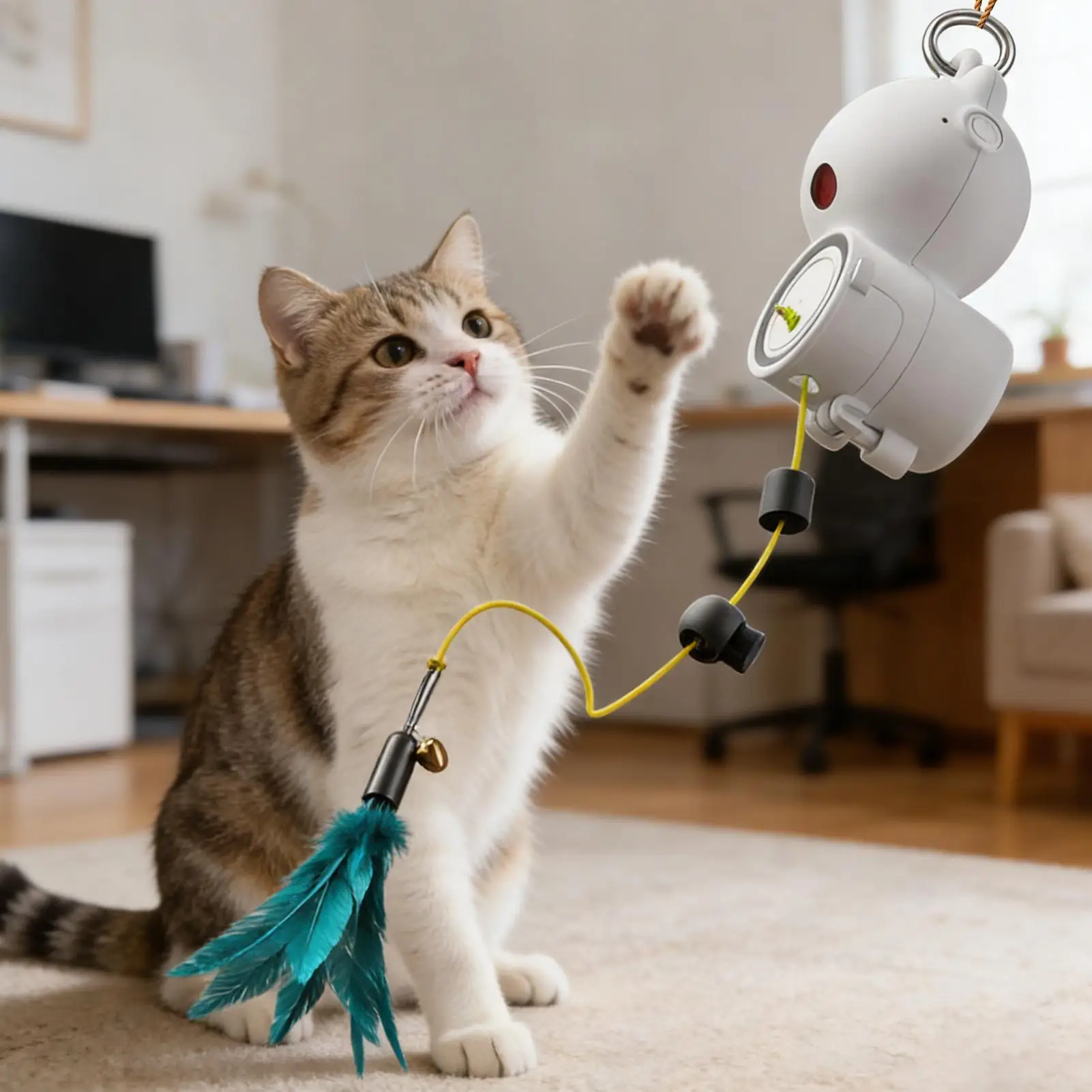 

Flying Cat Toy Motion Activated Enrichment Smart Flying Wand Moving Cat Toy For Kittens Small Large Indoor Home Play Exercise