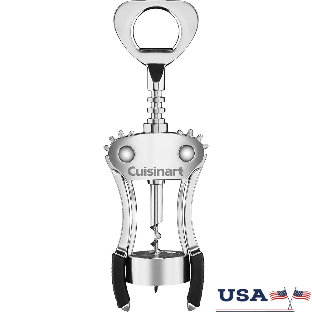 

Stainless Steel Winged Corkscrew Barware with Built-in Bottle Opener Dishwasher-safe Durable Zinc Alloy Kitchen Tool