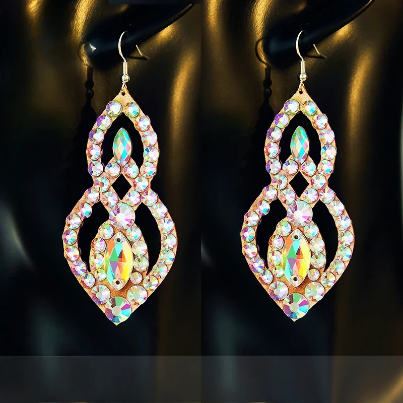 Handmade Rhinestone Belly Dancing Earrings