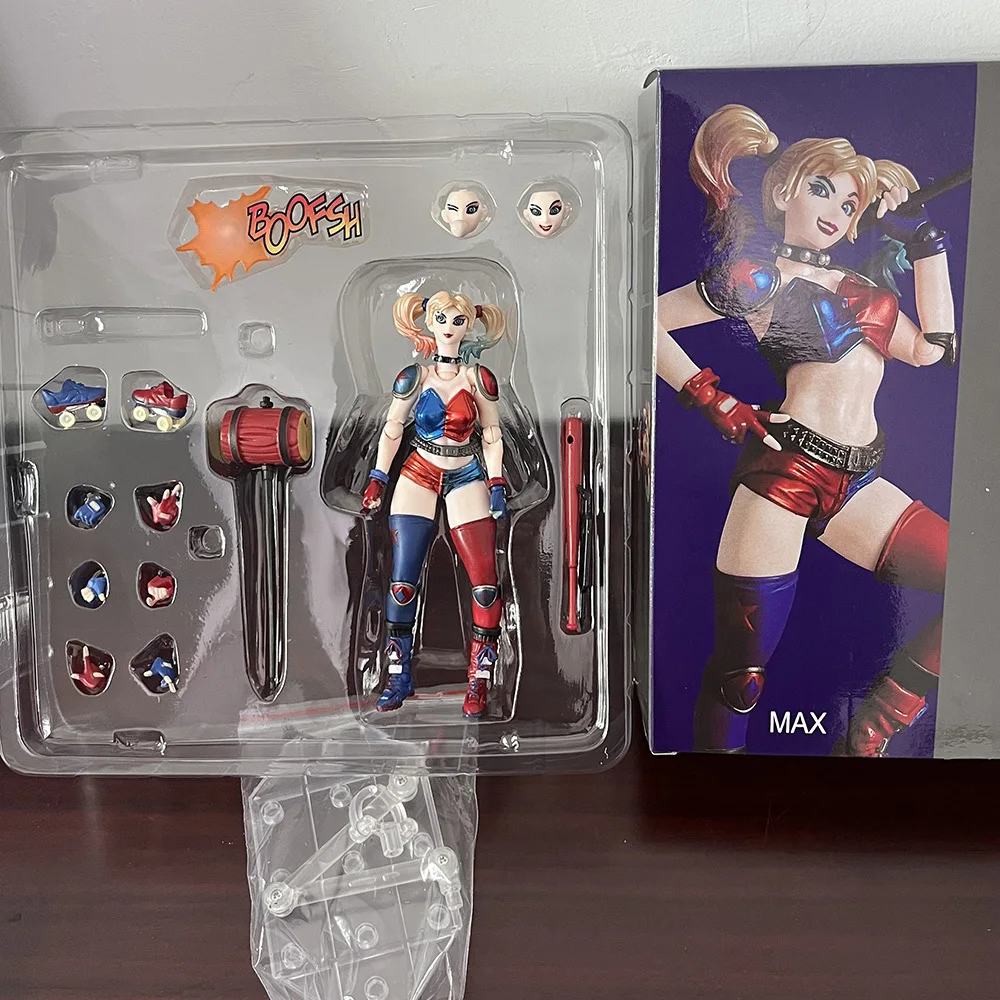 Revoltech Amazing Yamaguchi Harley Quinn Action Figure Model Toy Joint Movable Doll Sexy Figurine Christmas Gift Desk Decor