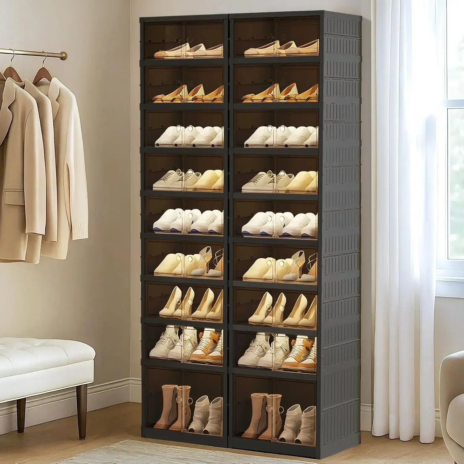 

[Limited Stock!][New Arrival!]Shoe Rack Organizer for Closet Entryway Foldable Sneaker Storage Shoe, Collapsible Shoe Cabinet, S