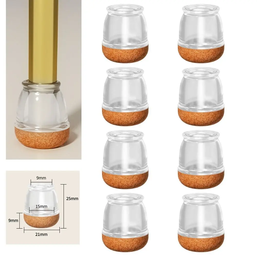 

8PCS Wear Resistant Thickened Leg Pad Upgraded Felt Anti-Scratch Chair Leg Cover Silent Chair Pad Floor Protection