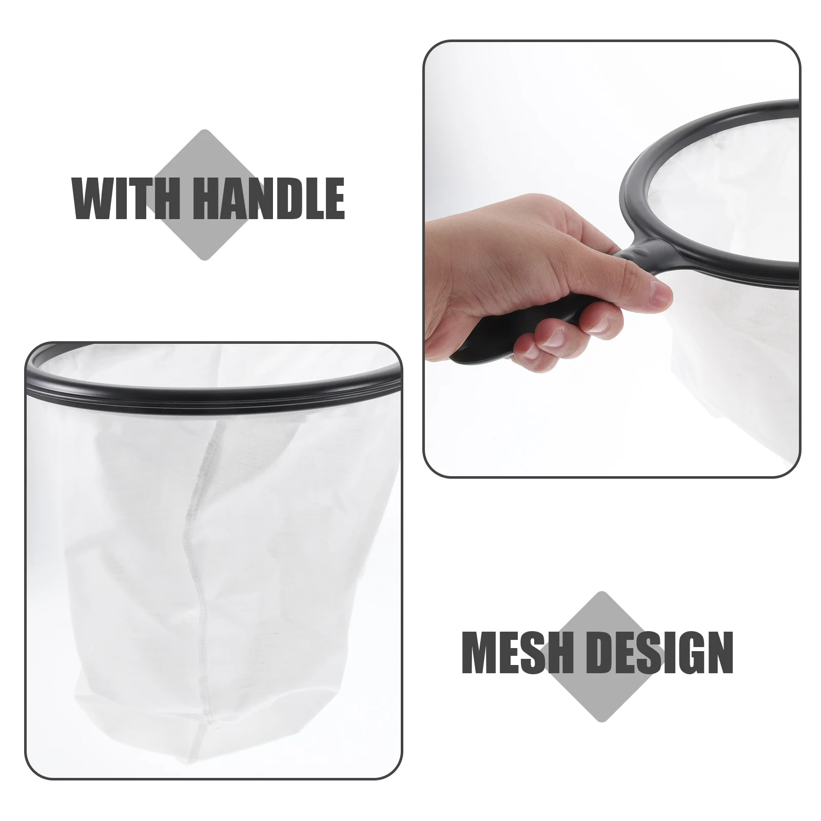 

Large Detachable Mesh Filter Bag Reusable Food Strainer Bag for Coffee Honey Nut Milk Juice Filter with Handle