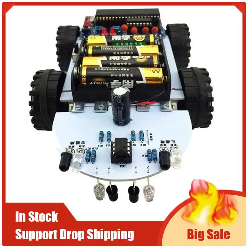 

Smart Car DIY Kit C51 Intelligent Vehicle Obstacle Avoidance Tracking Kit Easy To Install