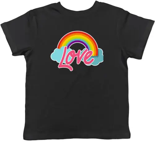 Love Rainbow Pink Childrens Kids T-Shirt Boys Girls