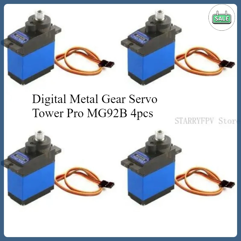 

4 шт./лот сервопривод Tower Pro MG92B цифровая металлическая шестерня Metallgetriebe крутящий момент для модели самолета Jet RC самолет вертолет дрон часть