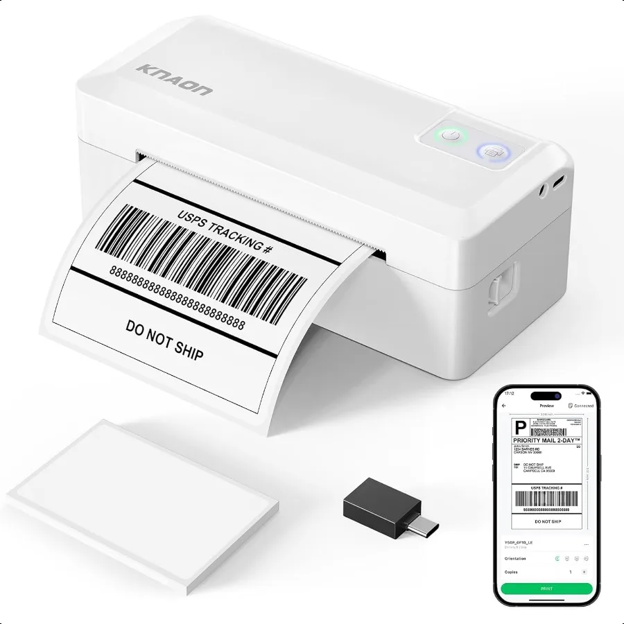 

Shipping Thermal Label Printer 4x6 Portable Label Printer Bluetooth Label Maker for Small Busin port iPhone Android Windows Ch