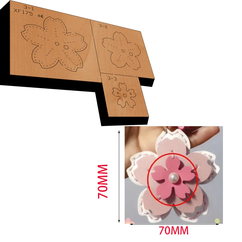 

New Japan Steel Blade Wooden Die Sakura die cutter Wallet Leather Craft Punch Hand Tool Cut Knife Mould XF175 leather craft