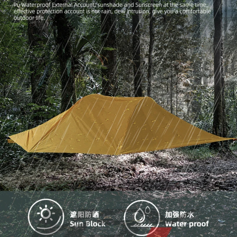 Off Ground Tour Camping Hammock, 300kg Load Bearing, Mosquito Mesh, Suspended Tent, Aluminum Pole, Waterproof Hanging Tree Tent