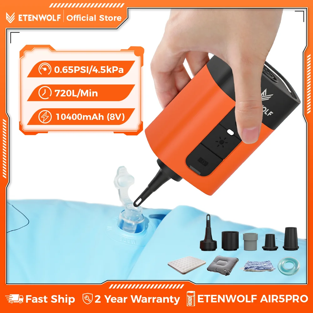 

ETENWOLF AIR 5 pro Портативный электрический воздушный насос 10400 мАч Надувной и дефлятор 720 л/мин Быстрый поплавковый насос для бассейна для занятий спортом на открытом воздухе