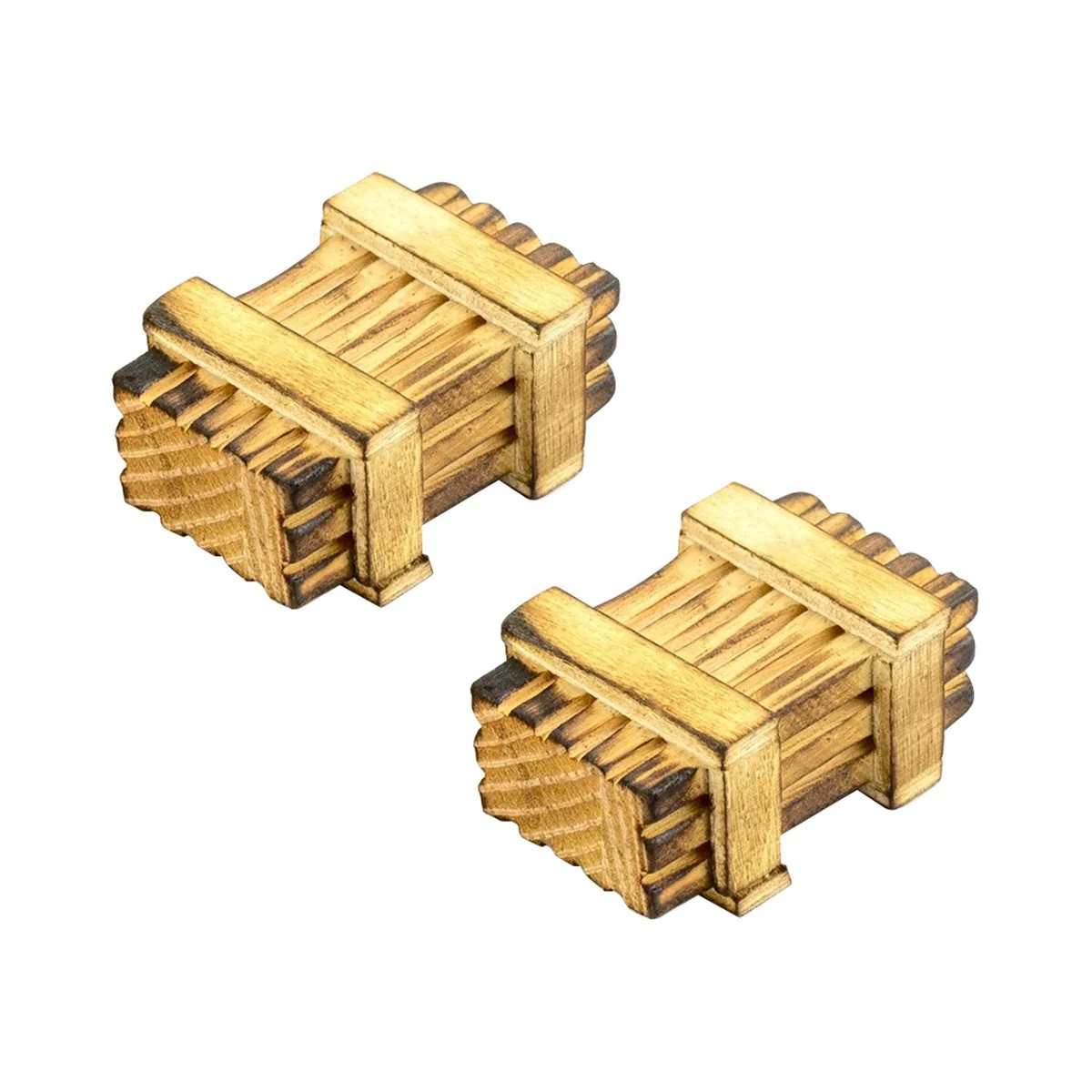 2Pcs Simulation Wooden Box Decoration for Axial SCX24 UTB18 TRX4M 1/18 1/24 RC Crawler Car Upgrade Parts