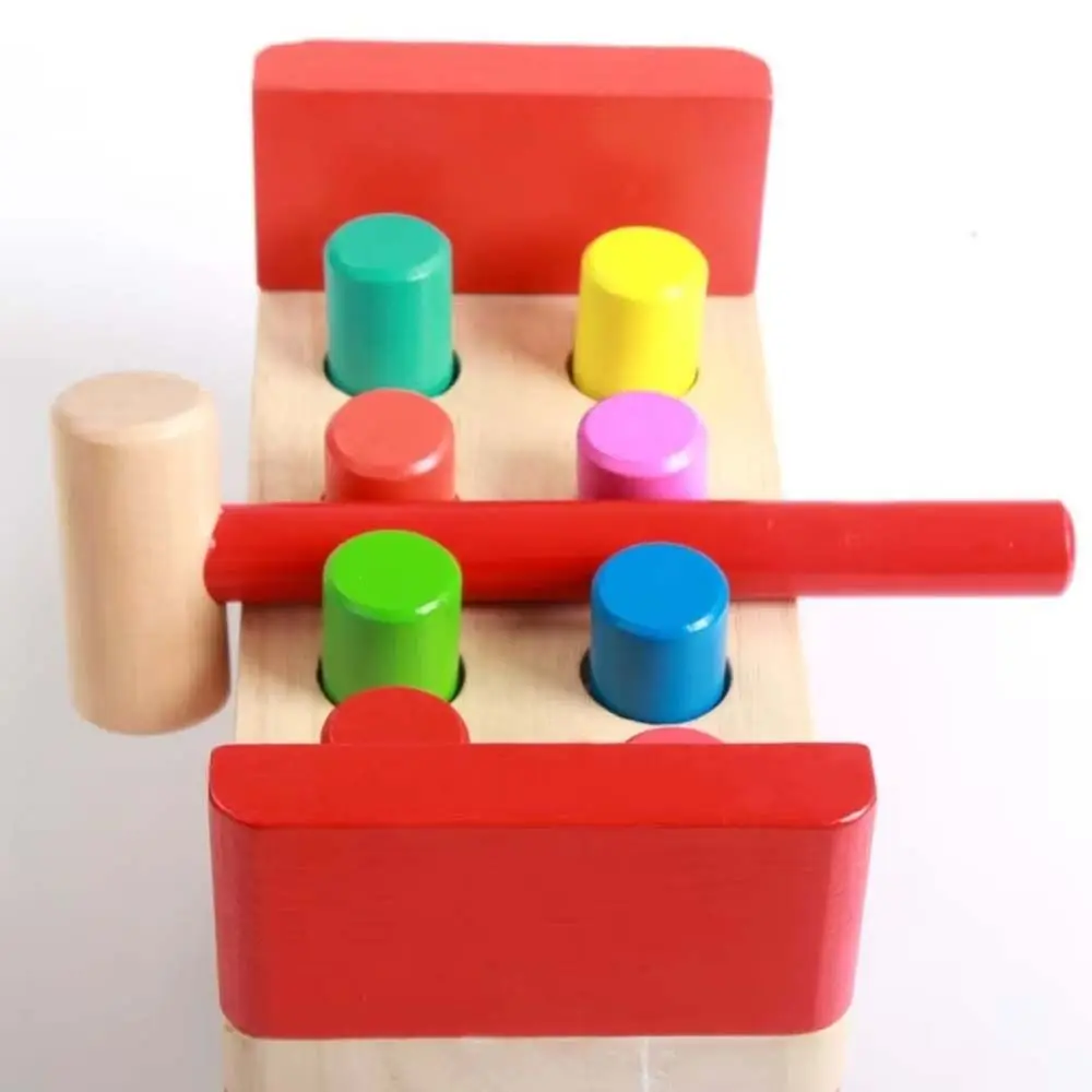 Jouet de marteau en bois d'entraînement de motricité Fine, jeu sensoriel, Figure géométrique, jouet Montessori, Cognition des couleurs colorées, jouet d'éducation précoce