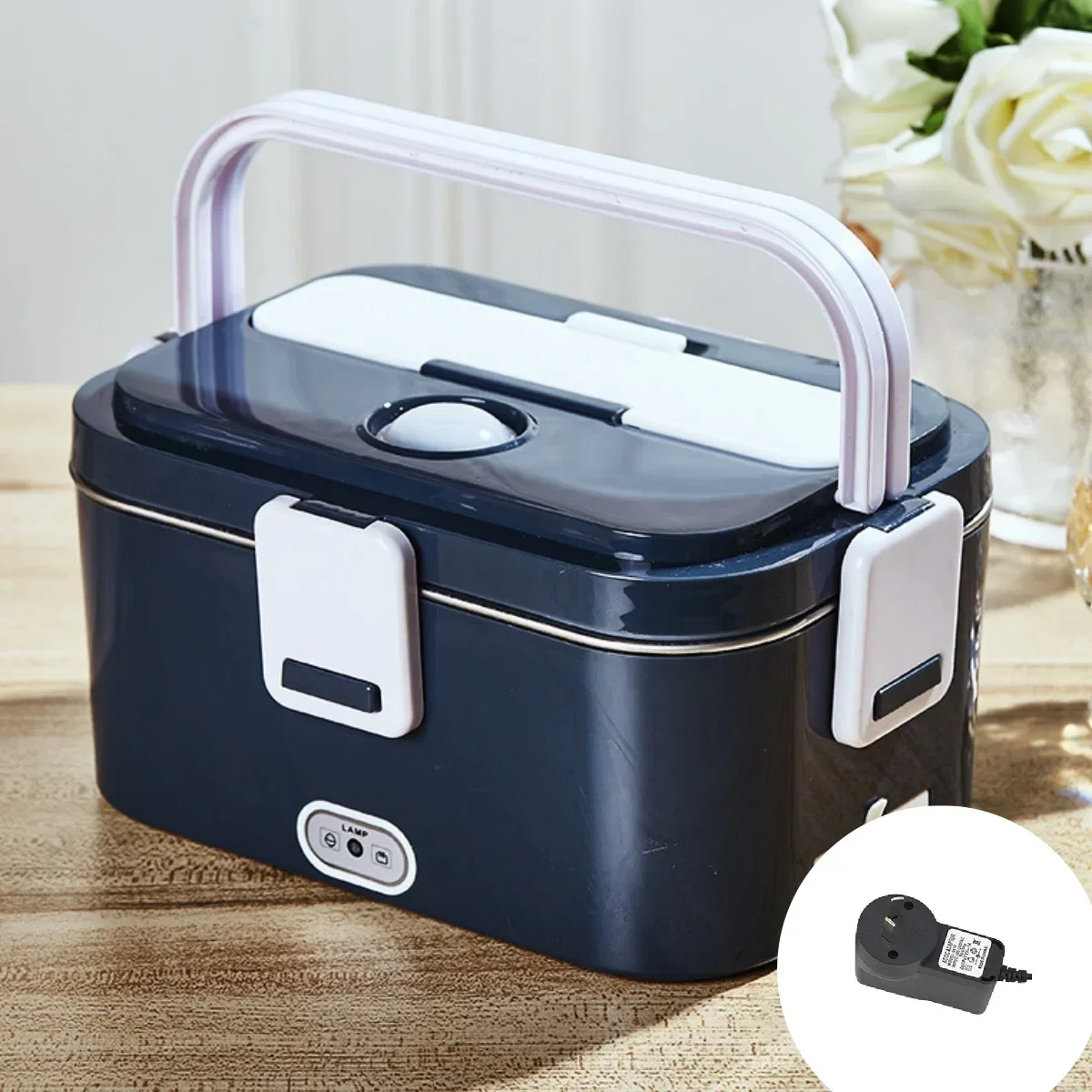 Portable electric lunch box 1 bottle pc car stainless steel plastic 2-in-1 household insulation heating lunch box can be plugged