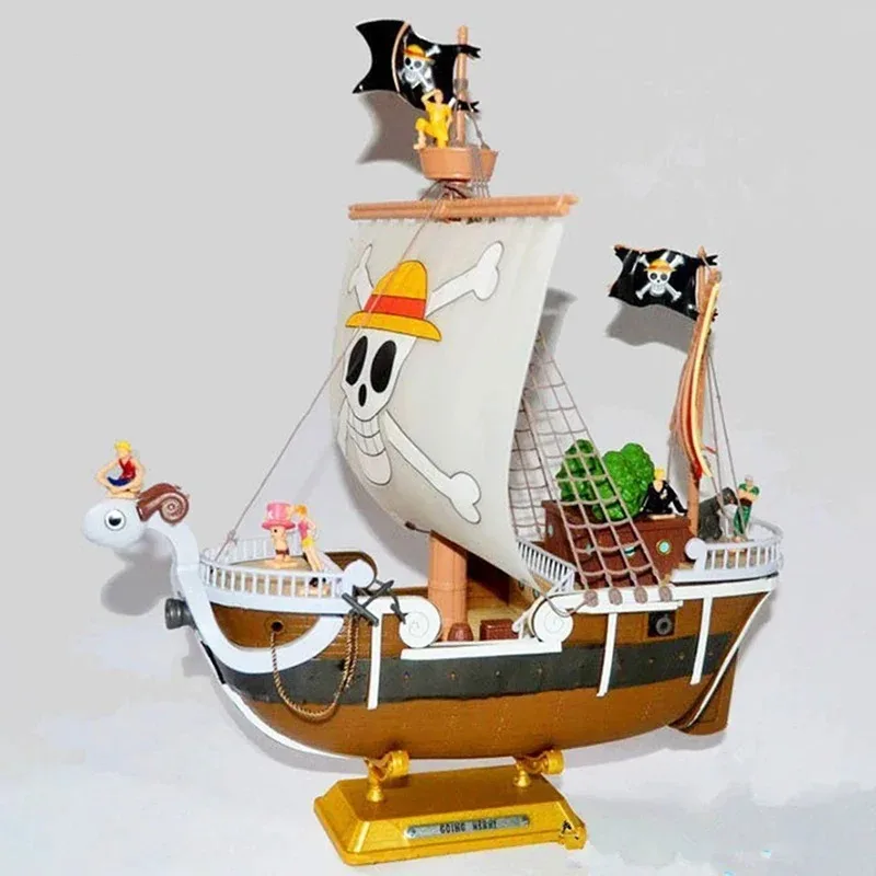 Bandai One Piece Anime Figure Pirate Model Ship Thousand Sunny Going Merry Boat Pvc Action Toys Assemble Ornaments Gifts 29cm