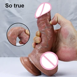 Perfect Texture Realistic Dildo High Imitation Blood Vessel Soft Small Penis Big Dick Suction Cup Anal Sex Toys For Woman Vagina