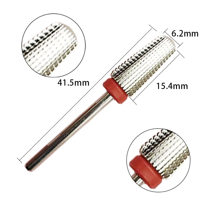 Zilver Ronde 2way 5 In 1 Taps Toelopende Veiligheidscarbide Nagel Boor Bits Roterende Slijpen Carbide Frees Voor Manicure Verwijderen Gel