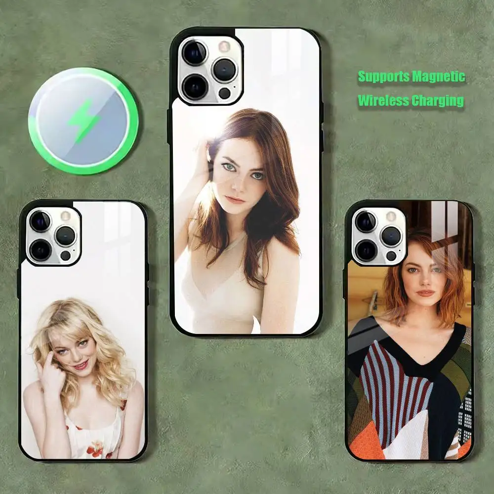 

Actor Emma Stone Phone Case For iPhone17,16,15,14,13,12,11 Plus,Pro Compatible with magnetic wireless charging