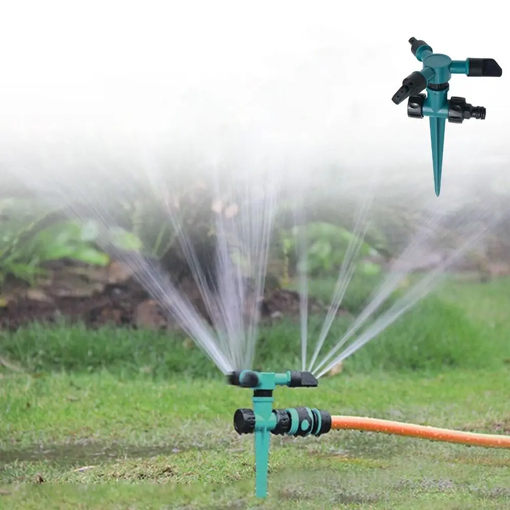 

Садовый спринклер большой площади на 360 градусов, регулируемый, простая установка, вращающийся спринклер, прочная система полива с тремя вилками, двор