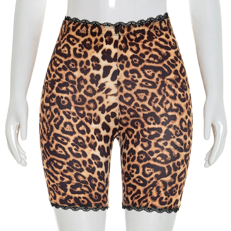 Vielseitige, eng anliegende, schmal geschnittene, mit Blumenmuster versehene, sexy, im Hot-Girl-Stil, mit Spitzenbesatz, Motorradshorts – Detail 20