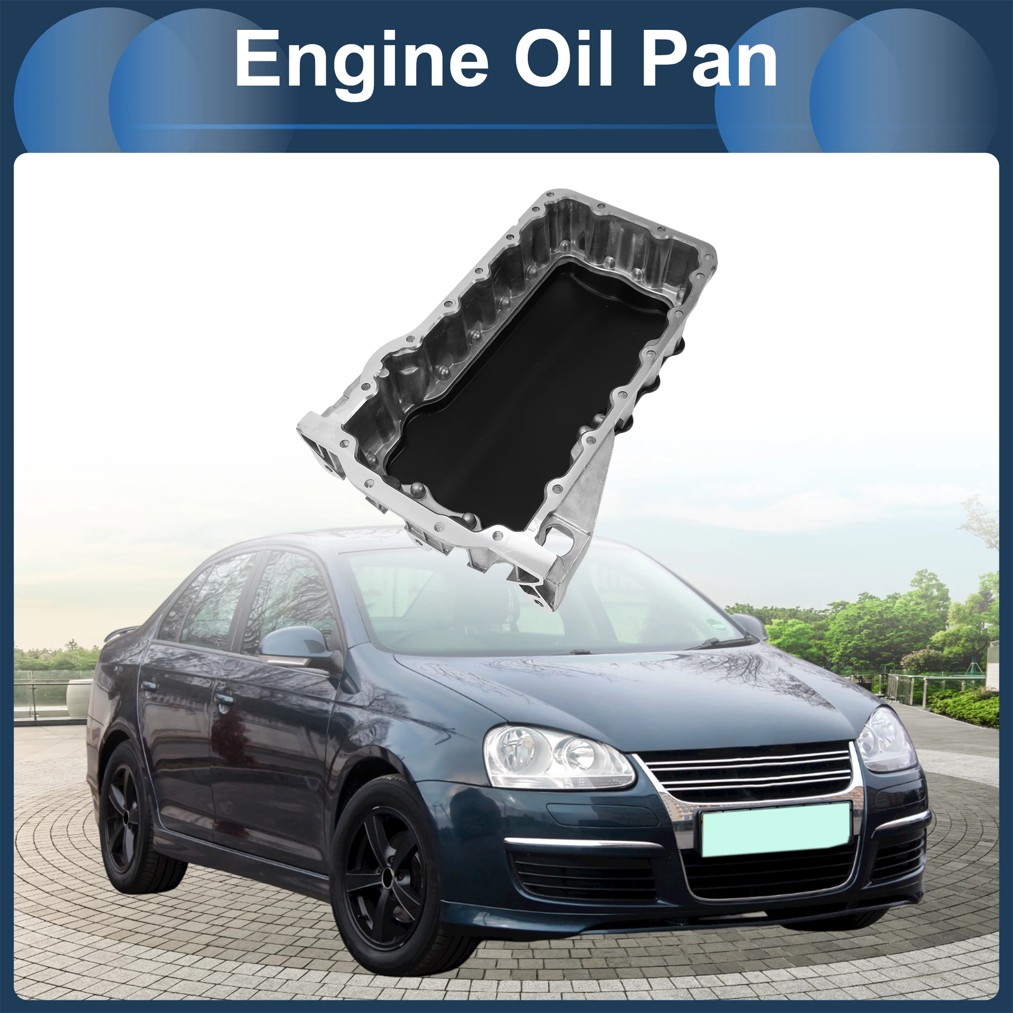 UXCELL No.06A103601T Engine Oil Pan for Volkswagen Beetle 2.0 & TDI 98-06 Aluminum,Iron