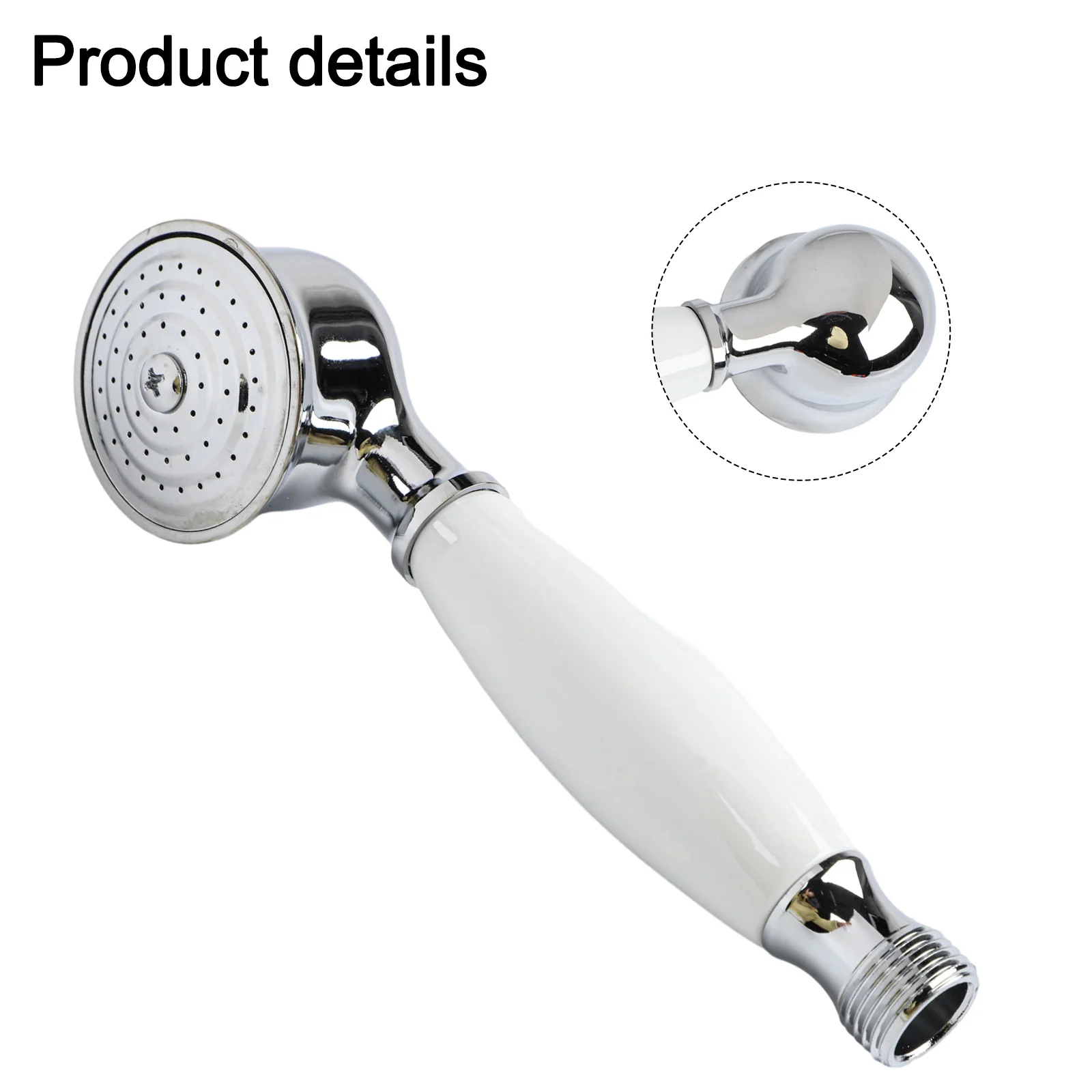 

Vintage-Style Handheld Shower Head Replacement for Chrome Bathroom Fixtures with Detachable Design and Pressurized Water Flow