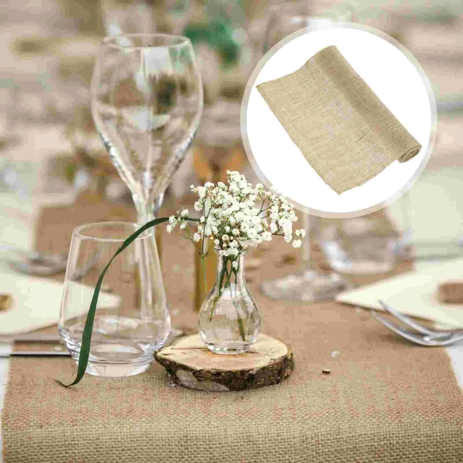 

Burlap Table Runner Hessian for Baby Shower Crafting Coffee Runners Farmhouse Party