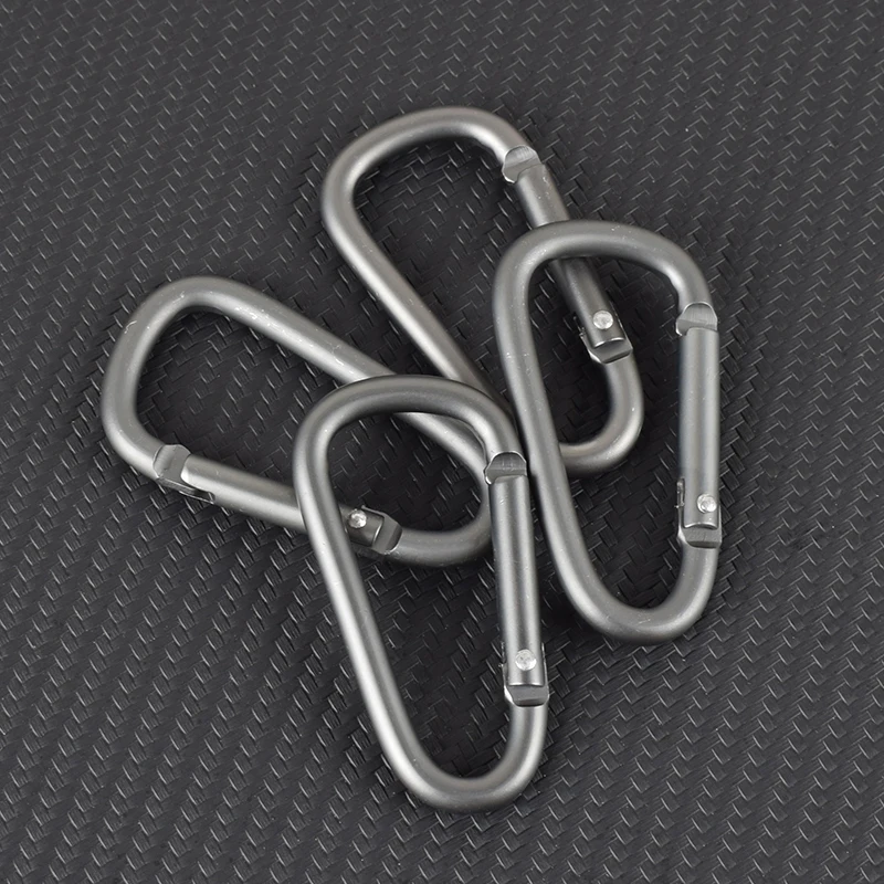 5Pcs/Lot D-Type Aluminum Alloy Carabiner Buckle Camping Equipment Backpack Buckle Water Bottle Hanging Snap Hook Keychain