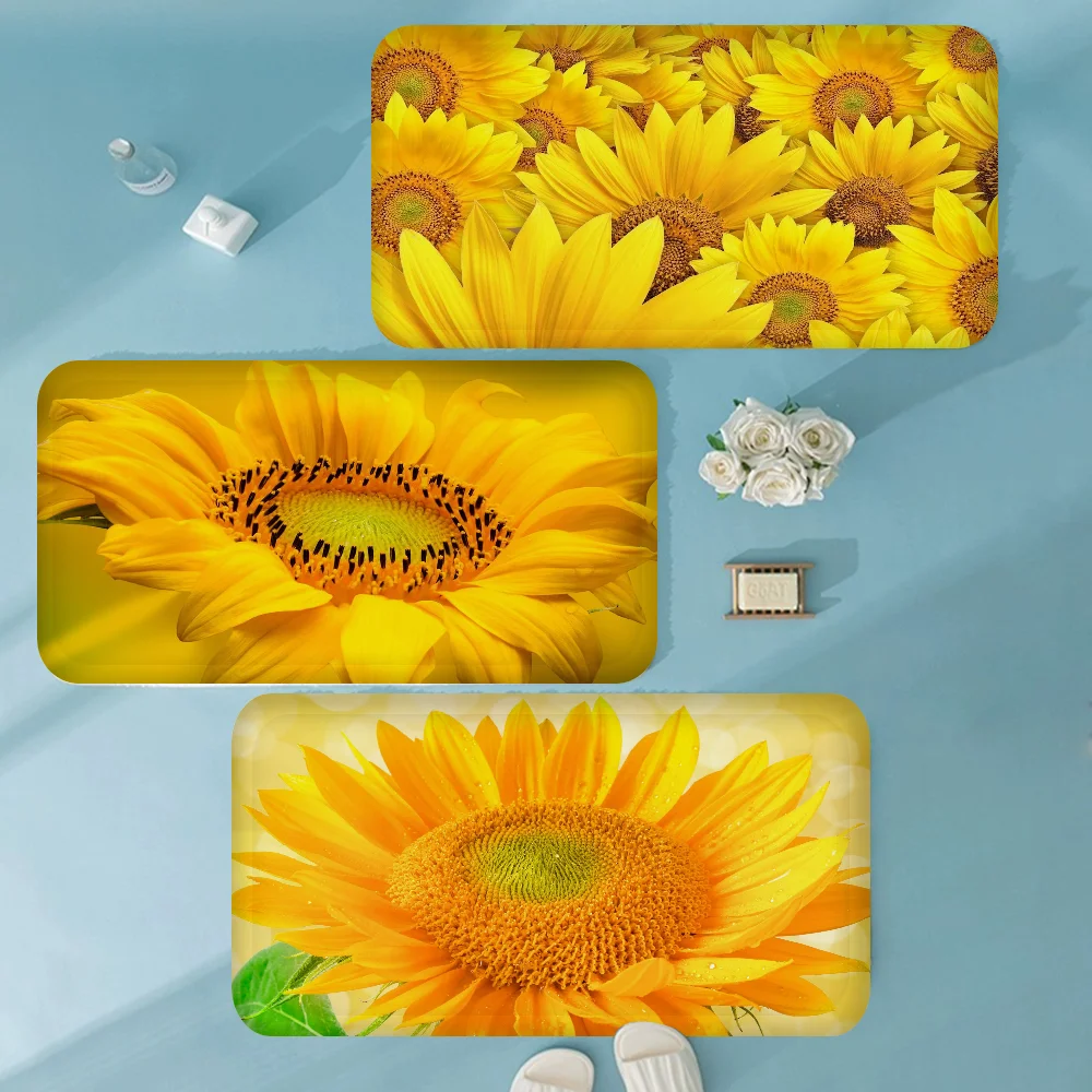 

Sunflower Bath Mat Kids Room Bedroom Decoration Balcony Anti-Slip Doormat Living Room Alfombra