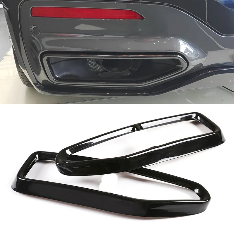 

1Pair Black Car Exhaust Muffler Pipe Tip Cover Trim Fit For BMW 7 Series G11 G12 2019 2020