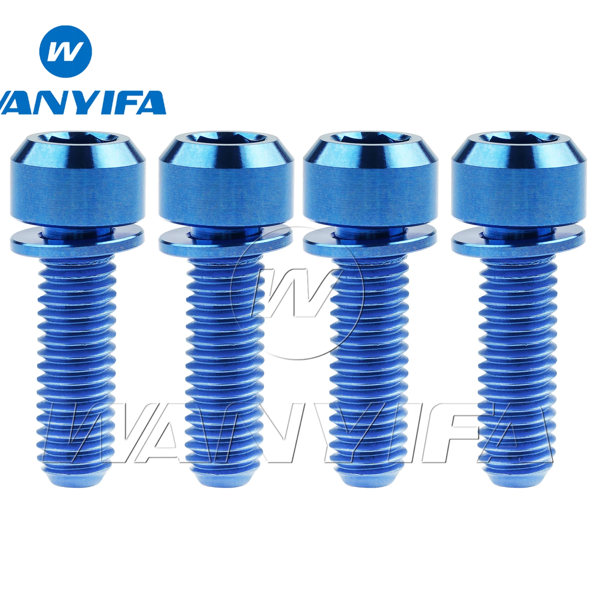 Wanyifa Ti Bolts M6x16 18 20 25 35mm Allen Hex with Washers Screw for Bicycle V brake Hub Fixed