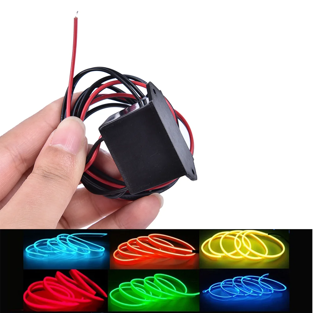 Car Interior Decorative Light Driver EL Wiring Neon Led Strip Flexible Ambient Lamp Bar 12V 5V Adapter USB For Auto Connector