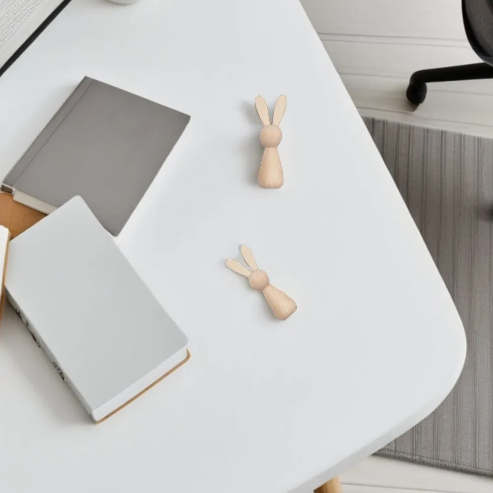 

Набор из 6 неокрашенных деревянных фигурок кроликов для DIY-поделок к Пасхе, для росписи, домашнего декора, украшения стола, садовых статуэток, подвесок