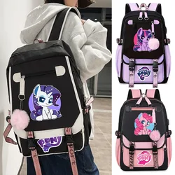 My Little Ponys Girl Cartoon Cute Backpack Kids Anime Printed Schoolbag Casual Accessories Knapsack Children Shoulders Bag Gifts